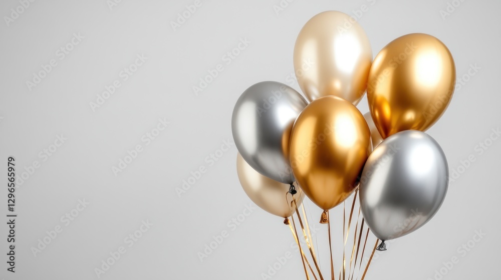 A bunch of shiny balloons in different sizes and colors A bunch of shiny balloons in different sizes and colors