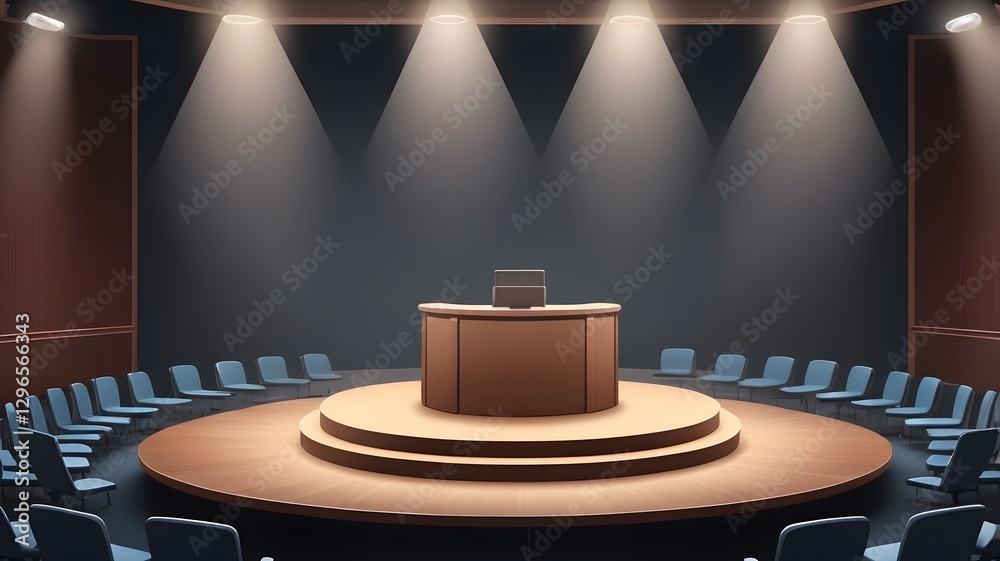 Fototapeta premium a conference hall stage with empty seats