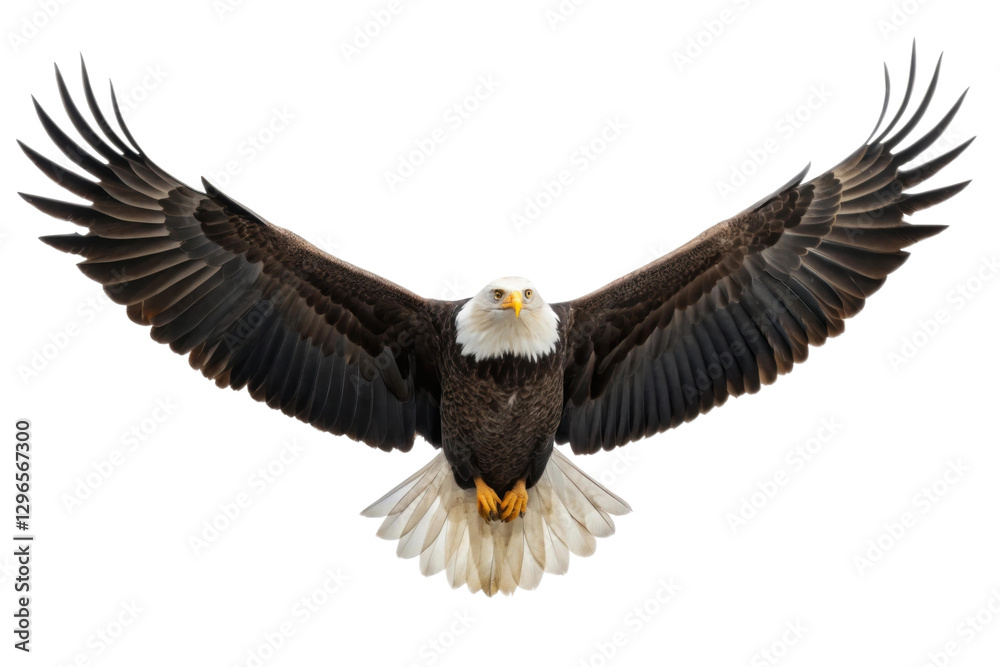 Majestic eagle soaring through the sky with spread wings during daylight hours showcasing nature's beauty and power, cut out Majestic eagle soaring through the sky with spread wings during daylight hours showcasing nature's beauty and power, cut out