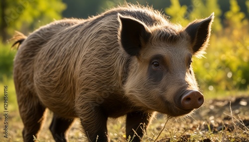 Wild boar in the nature