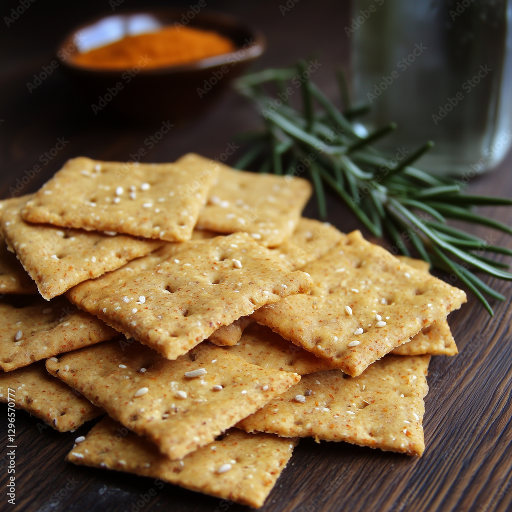 Bulgur crackers with paprika and rosemary Bulgur crackers with paprika and rosemary