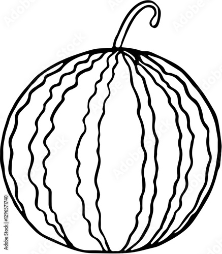 Fruit. Hand drawn vector isolated sketch. Watermelon