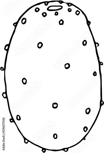 Fruit. Hand drawn vector isolated sketch. Prickly  
