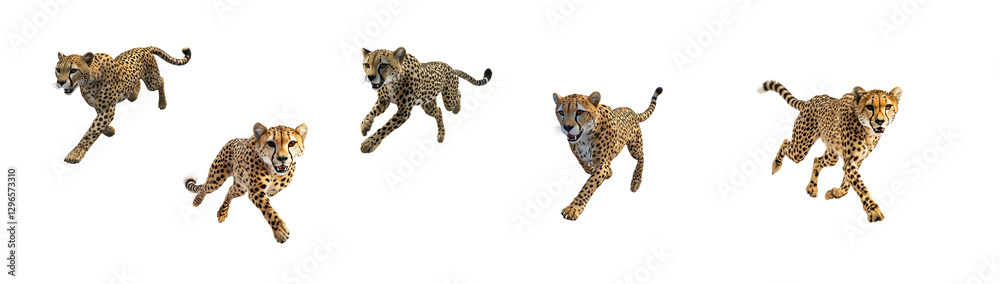 Obraz premium Cheetah in Action: Dynamic Movements of the Fastest Land Animal