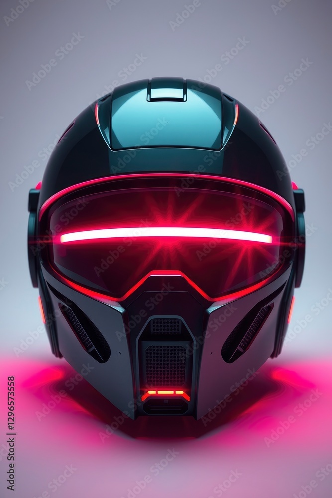 Fototapeta premium Art photograph The helmet features advanced technology and space element 