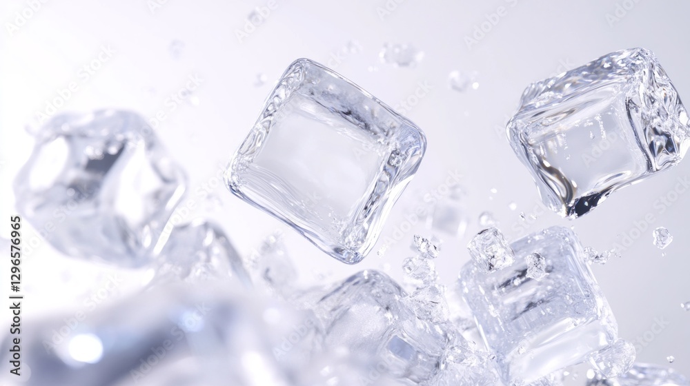 A close up of ice cubes in a glass of water A close up of ice cubes in a glass of water