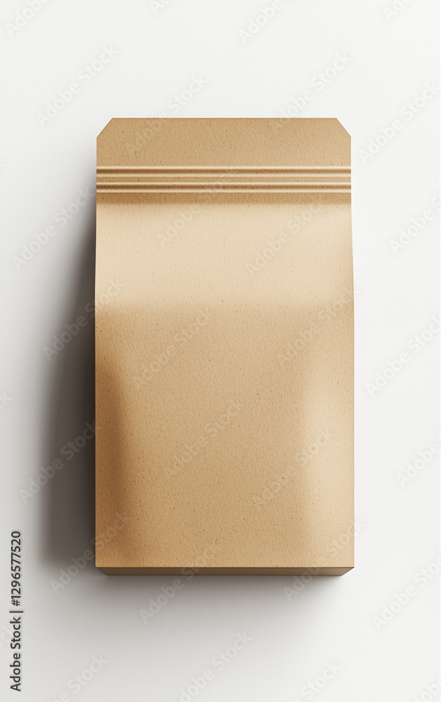Square-Top Kraft Paper Bag Mockup - Flat Lay Packaging Presentation Square-Top Kraft Paper Bag Mockup - Flat Lay Packaging Presentation