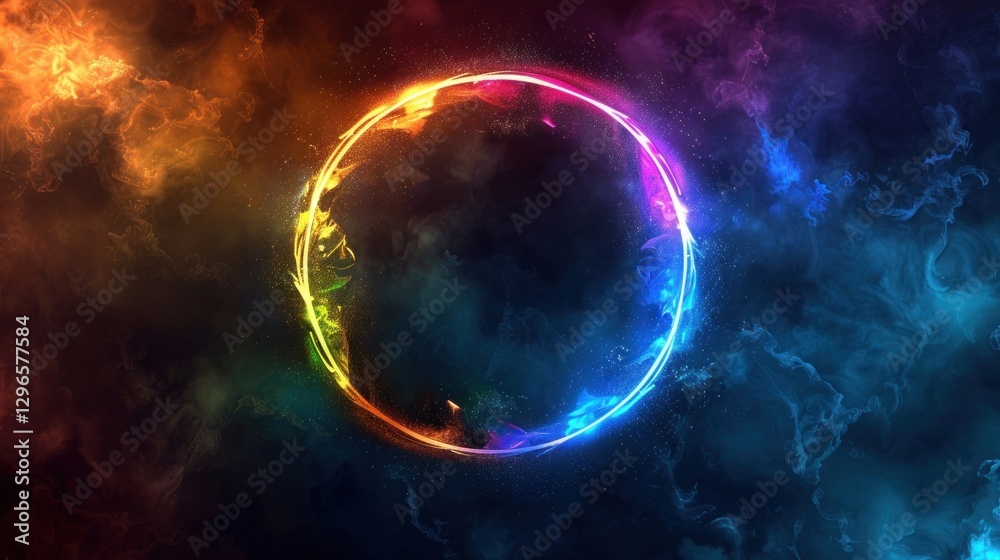 Obraz premium Abstract Colorful Ring in Nebula