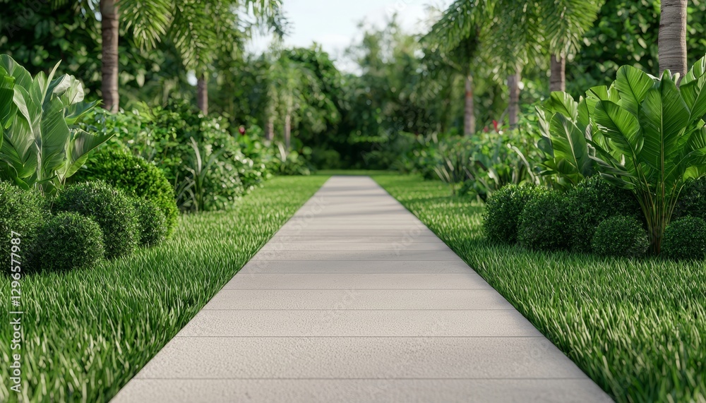A serene pathway bordered by lush greenery, leading through a vibrant landscape filled with various plants and trees. A serene pathway bordered by lush greenery, leading through a vibrant landscape filled with various plants and trees.