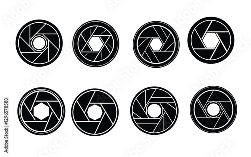 Camera shutter icon illustration on  white background 