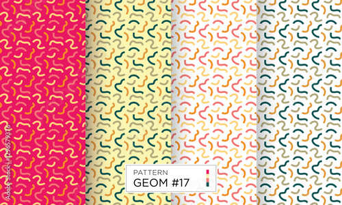 Line colourful confetti pattern for the party seamless print vector abstract set Geom 17 for fabric ornament decoration