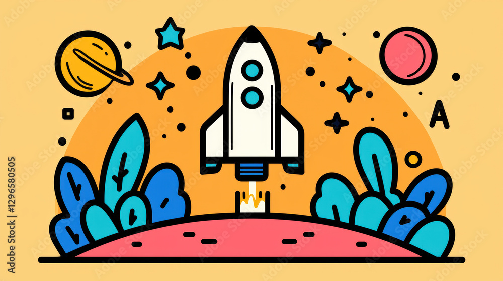 Transportation, Spaceship docking at a space station in a flat illustration, high fidelity version with enhanced details. Transportation, Spaceship docking at a space station in a flat illustration, high fidelity version with enhanced details.