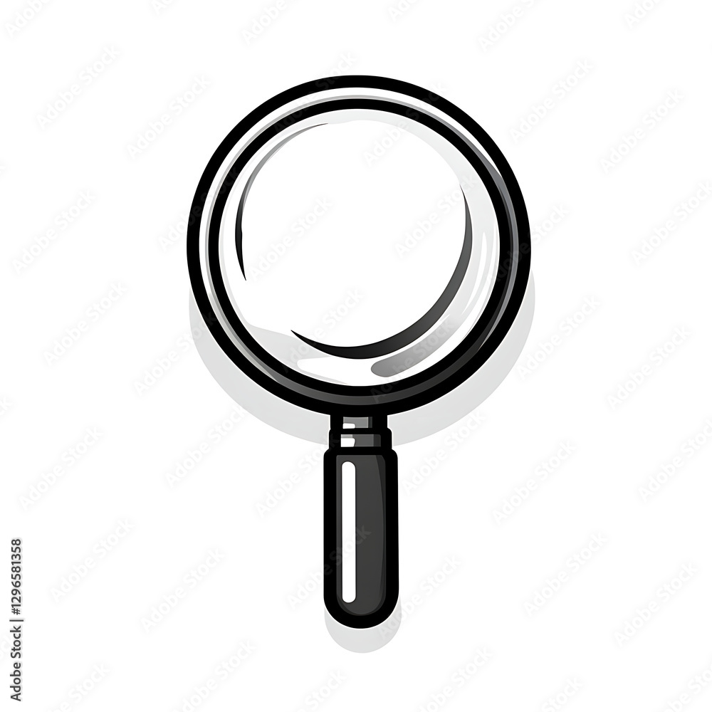 Close up view magnifying glass icon high resolution picture