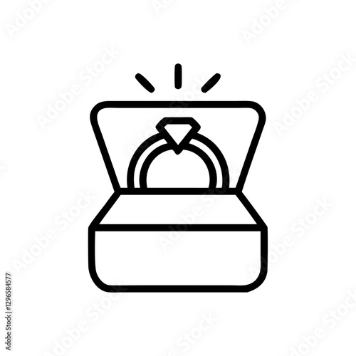 Elegant engagement ring in open box, symbol of love