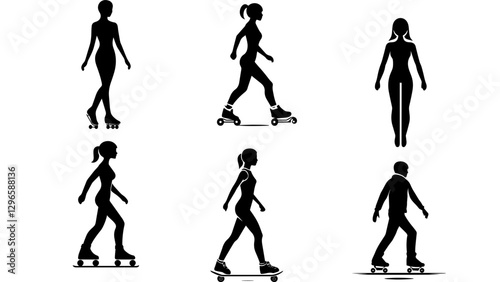 Roller Skate Set Silhouette Art: A Bold Statement for Skating Culture