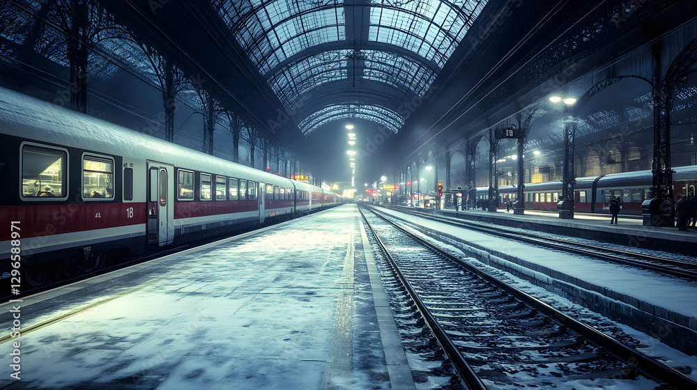 train station where the trains and passengers are all frozen in place, as if time has stopped train station where the trains and passengers are all frozen in place, as if time has stopped