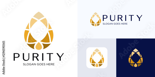 Abstract geometric beauty skincare logo design, Water drop logo with style elegant sophisticated, Modern luxurious logo olive for business or identity, Olive oil vector logo inspirations