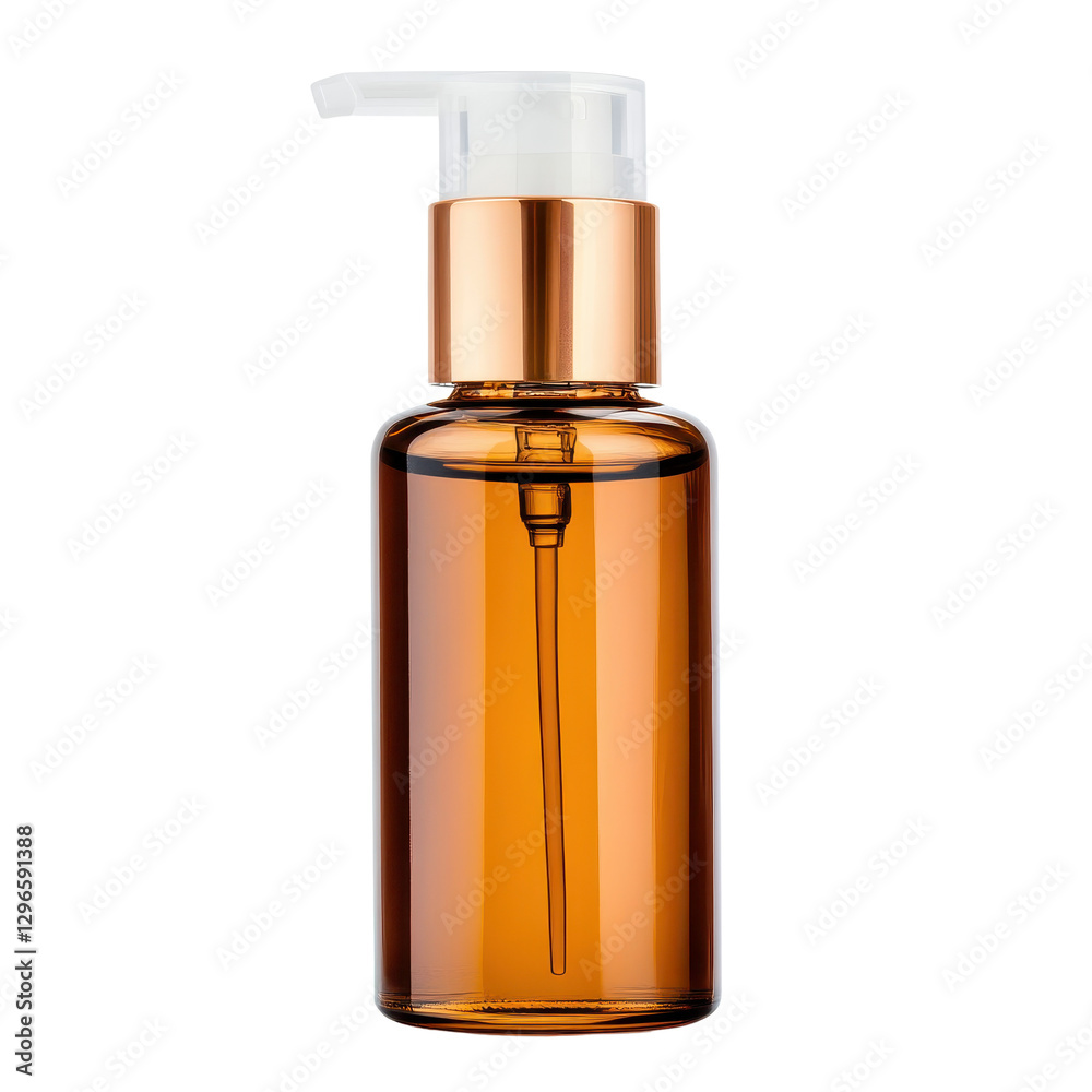 Amber glass bottle of serum, sleek design with dropper top, ideal for skincare product promotion or packaging concepts. Isolated on white background or PNG Amber glass bottle of serum, sleek design with dropper top, ideal for skincare product promotion or packaging concepts. Isolated on white background or PNG