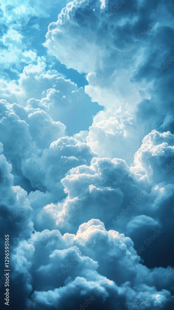 Fototapeta premium Dramatic clouds against a bright blue sky