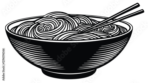 Bowl of Ramen with Chopsticks