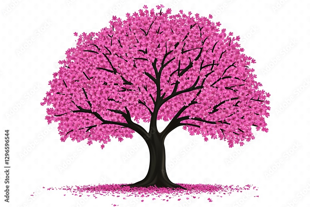 Fototapeta premium Pink cherry blossom tree in bloom