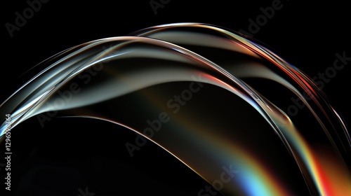glass and Liquid matte abstract wave. 3d rendering illustratiuon.
