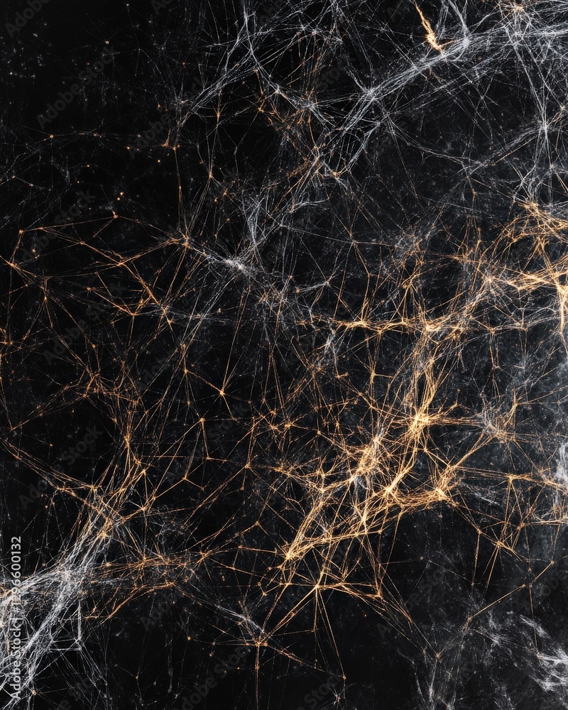 Digital connections forming a complex web-like structure on a dark backdrop Digital connections forming a complex web-like structure on a dark backdrop
