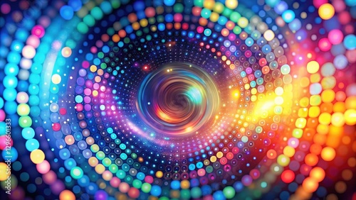 Wallpaper Mural Swirling multicolored dots on a blurred radial surface, creating a mesmerizing abstract visual effect , multicolor, abstract Torontodigital.ca