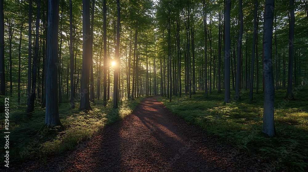 Fototapeta premium Sunlight Path Forest Pathway