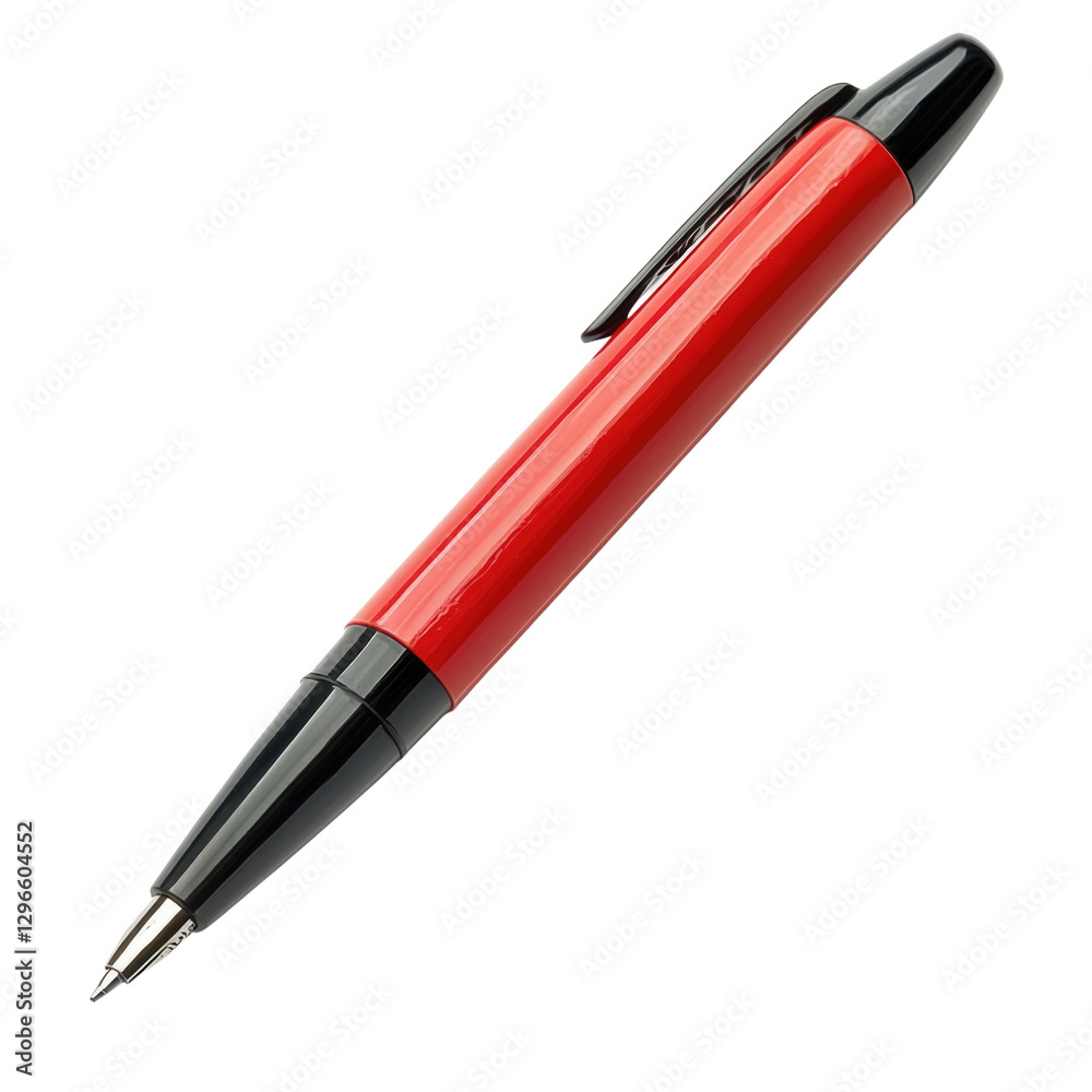 Red ballpoint pen isolated on transparent background, PNG Red ballpoint pen isolated on transparent background, PNG