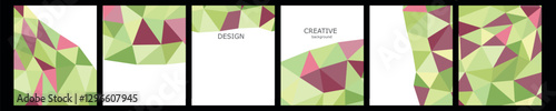 Set of vector cover notebook design. Abstract rainbow minimal triangles halftone template design for notebook paper, copybook brochures, book, magazine. Planner and diary cover for print.