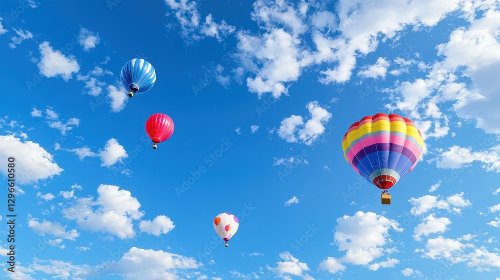 Colorful hot air balloons soaring in a clear blue sky during a vibrant balloon festival event Colorful hot air balloons soaring in a clear blue sky during a vibrant balloon festival event