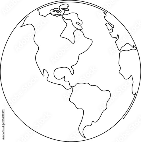 Map of the world on globe