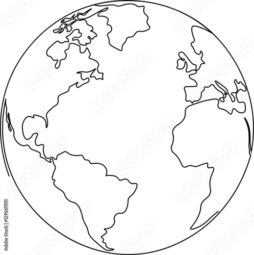 World map with globe outline
