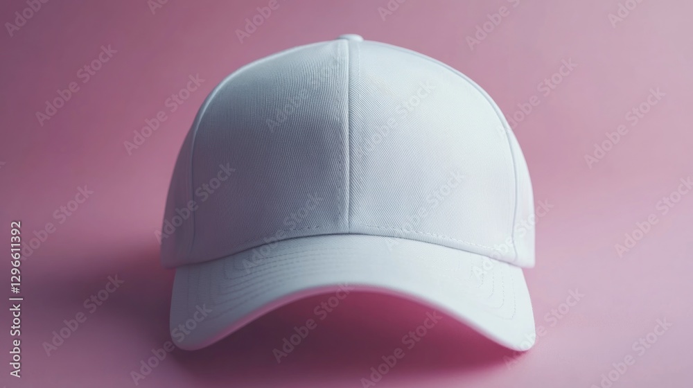 White Cap Isolated on Pink Background White Cap Isolated on Pink Background