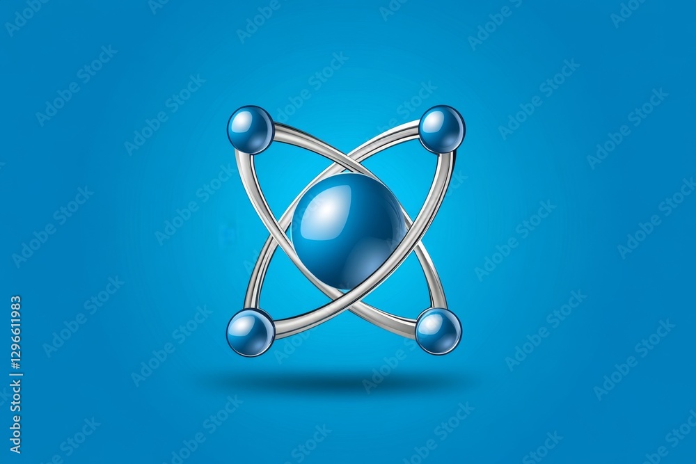 A minimalist vector icon of a zinc atom with a simple modern design