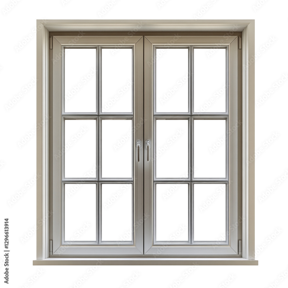 Double pane window in modern design isolated on transparent background, PNG Double pane window in modern design isolated on transparent background, PNG