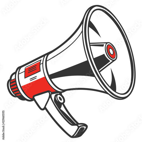 Megaphone Silhouette Vector Illustration Isolated on Transparent Background
