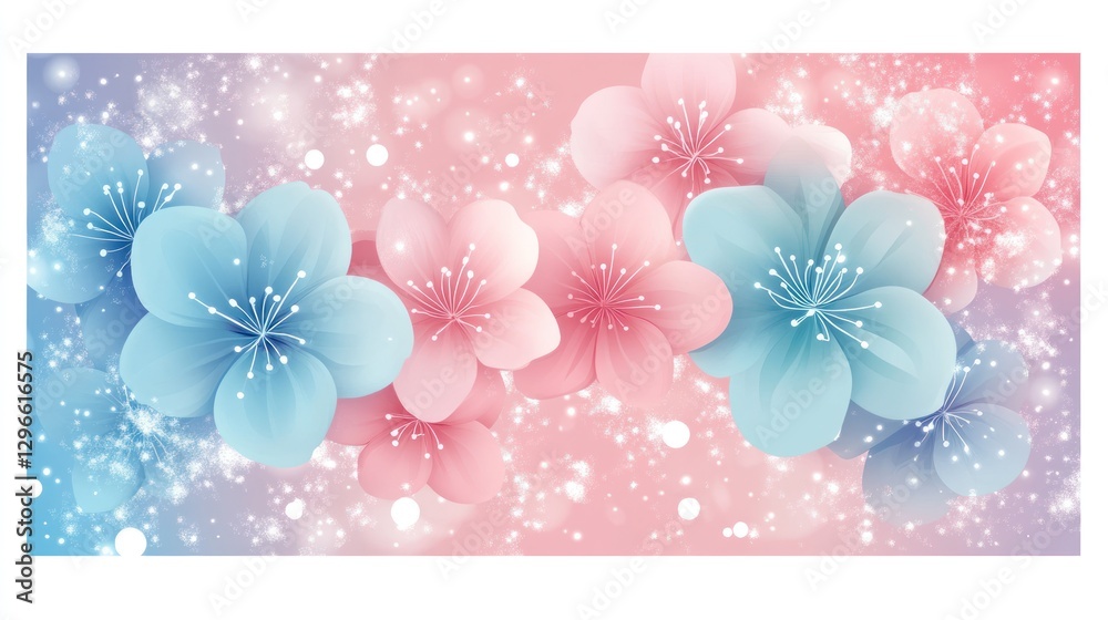 Delicate pastel flowers, soft light background, spring theme, decorative wallpaper Delicate pastel flowers, soft light background, spring theme, decorative wallpaper