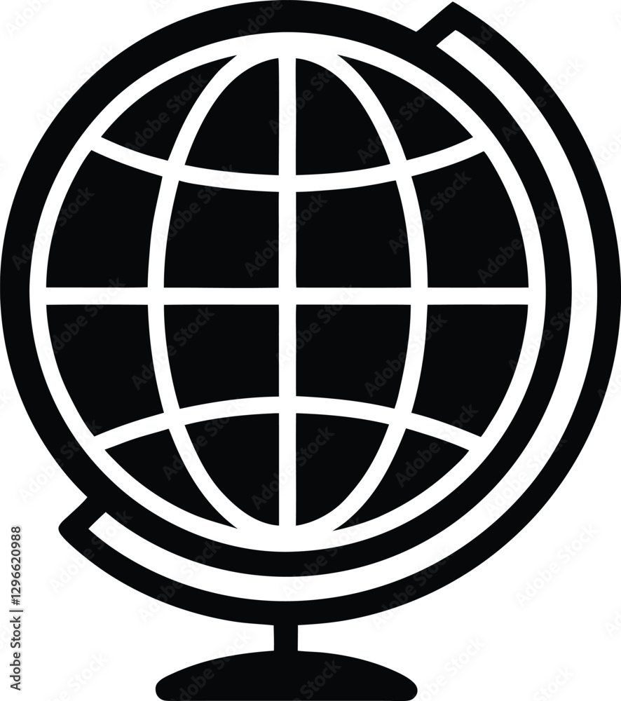 world globe icon for geography education logo world globe icon for geography education logo