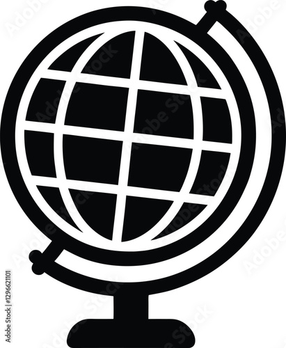 world globe icon for geography education logo