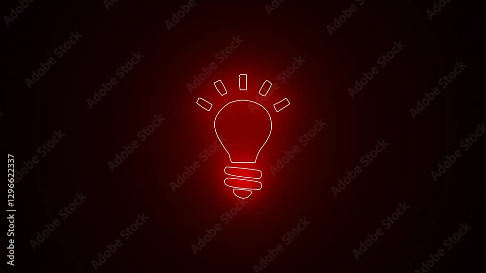 Glowing bulb icons animation . Electric lightbulb power lamp