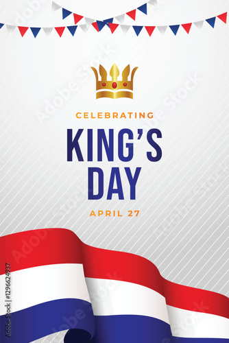 King's day celebrations design template. Design for digital banner or print.