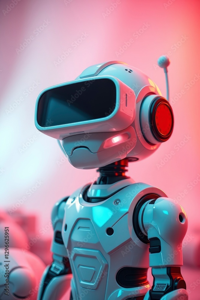 Art photograph, robot with charming features using VR Art photograph, robot with charming features using VR