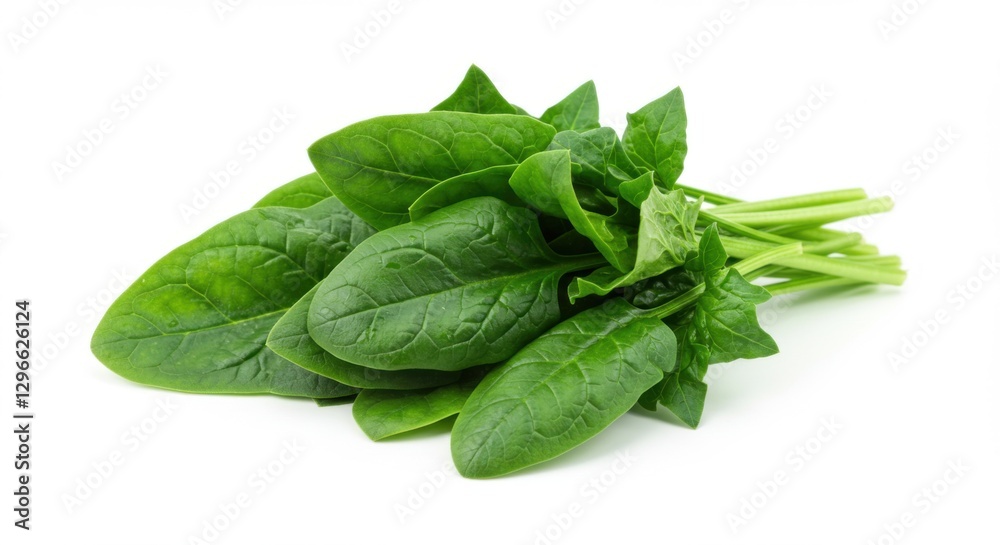 Fresh Spinach Bunch Isolated on White Background | Green Leafy Vegetable for Healthy Eating and Nutrition Fresh Spinach Bunch Isolated on White Background | Green Leafy Vegetable for Healthy Eating and Nutrition