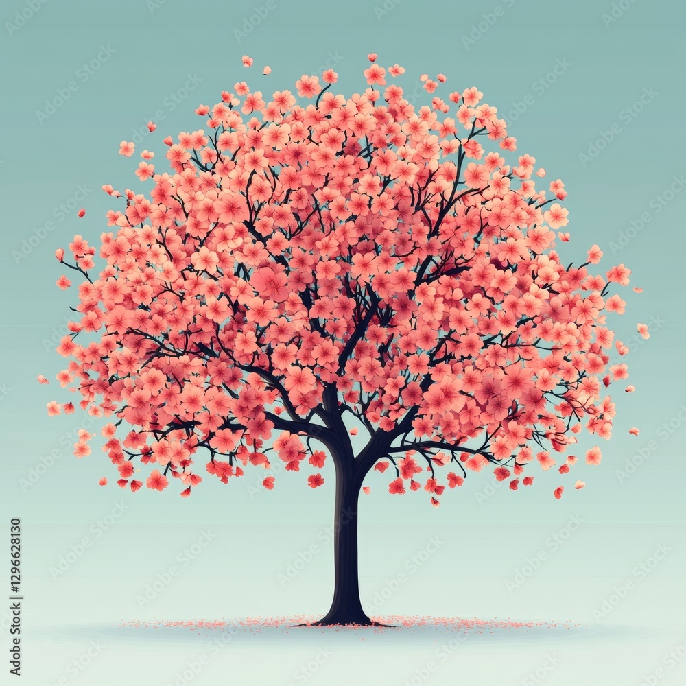 Obraz premium branch red twig pink woody plant blossom graphics apples prunus geraniums