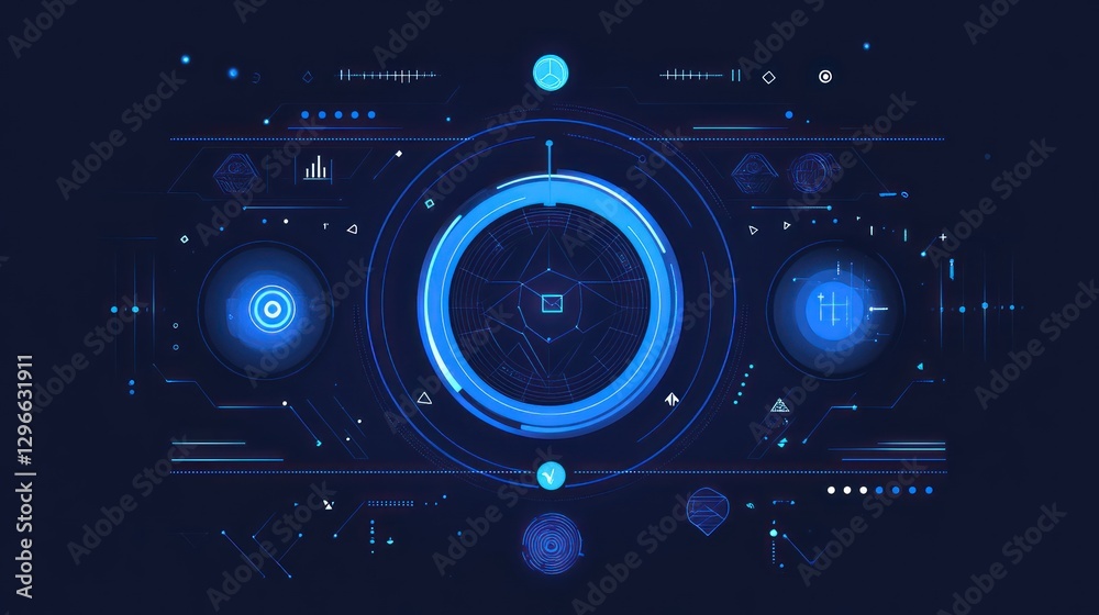 Futuristic digital interface display Futuristic digital interface display