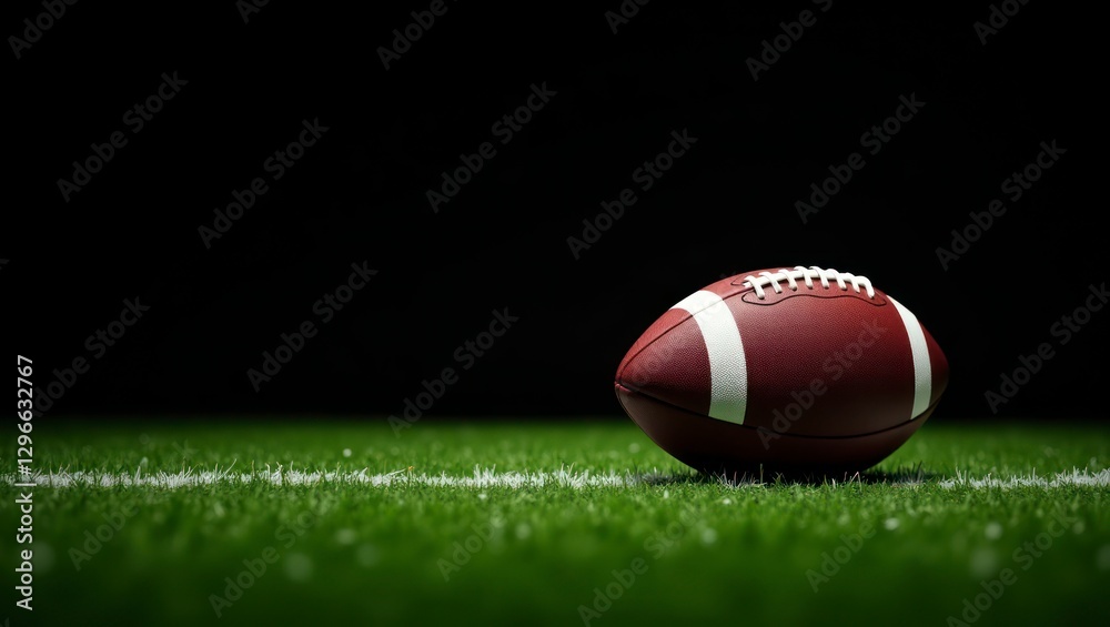 Art photograph close up rugby ball on green grass Art photograph close up rugby ball on green grass