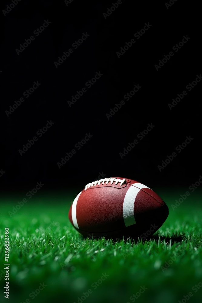 Art photograph close up rugby ball on green grass