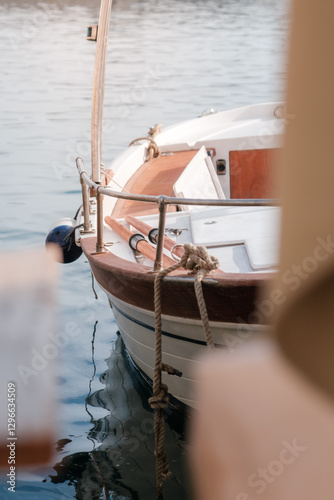 Wooden rowboat in Italy
